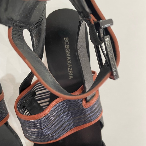 Bcbg gladiator sandals brown black and navy size 6 1/2 - Picture 5 of 7